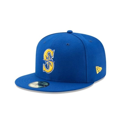 Blue Seattle Mariners Hat - New Era MLB Authentic Collection 59FIFTY Fitted Caps USA6729530